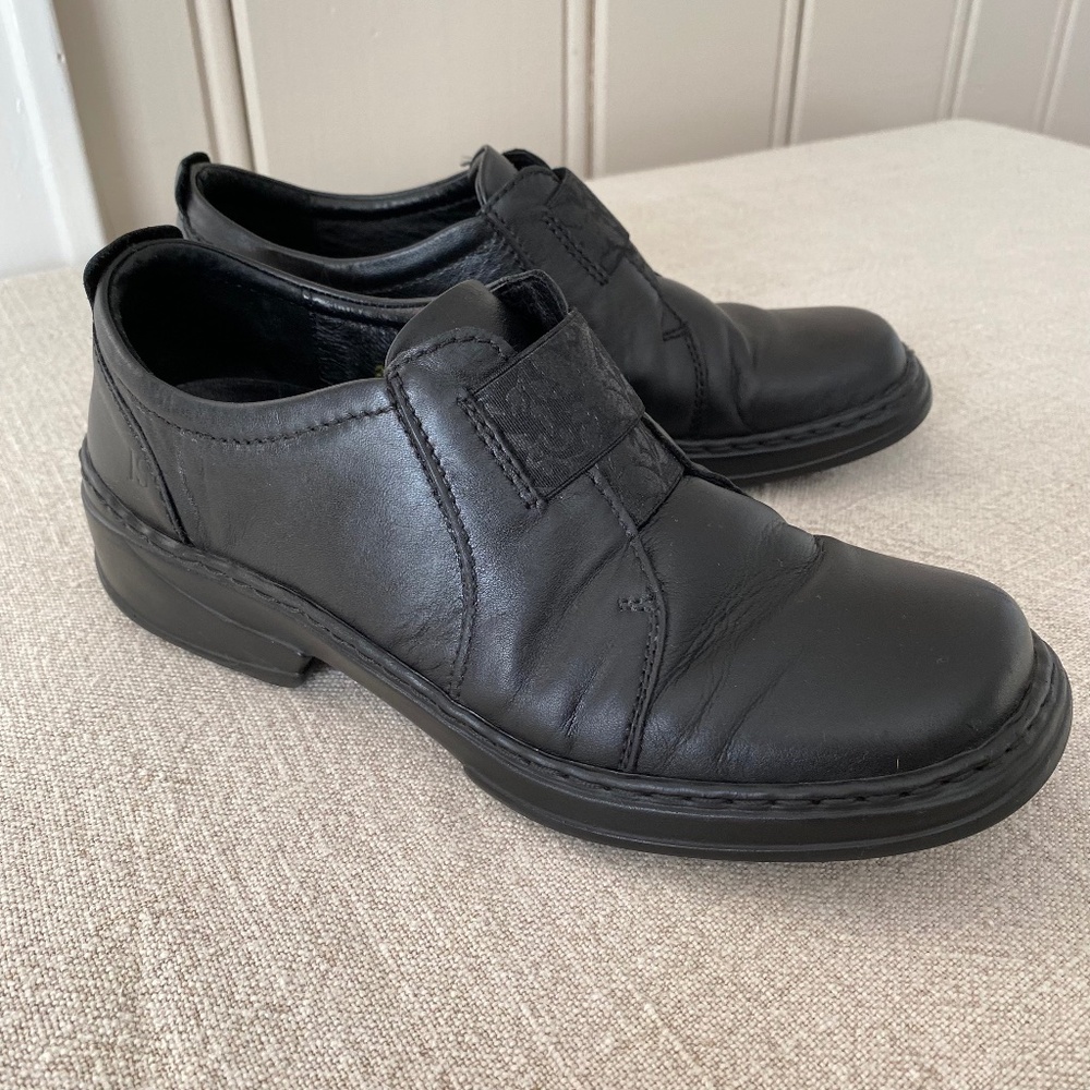 Josef Seibel Comfort Slide Loafer Black Leather  - Size 8 (EU 38)